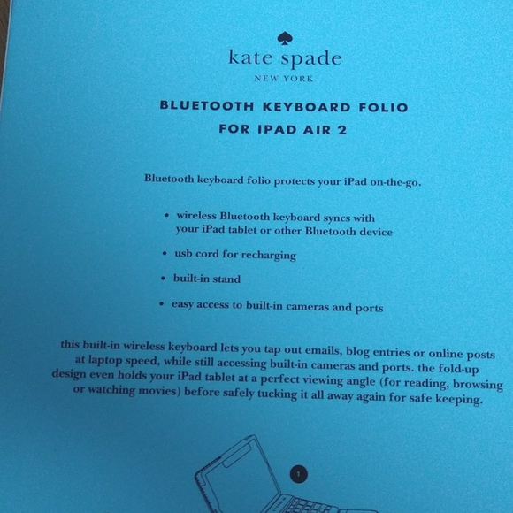 Kate Spade new with box Bluetooth keyboard folio for iPad Air 2 - Picture 4 of 8